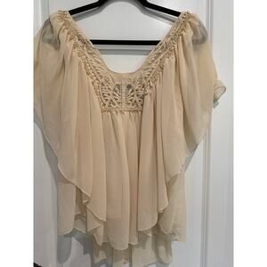 MSRP $78 MODA International Chiffon Blouse Size M | SAME DAY SHIP or NEXT DAY